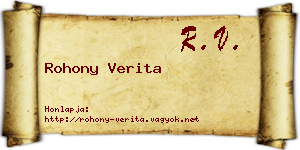 Rohony Verita névjegykártya